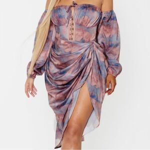 NWT Blue Renaissance Cloud Print Bodysuit & Midi Skirt Set